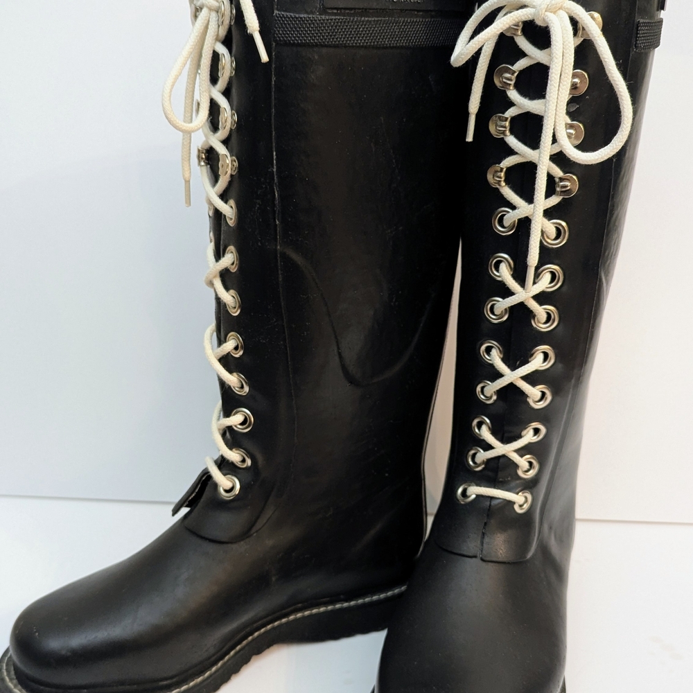 Ilse Jacobsen Waterproof Lace-Up Boots. EU 37.Wool Fleece Lined. Org.$350+